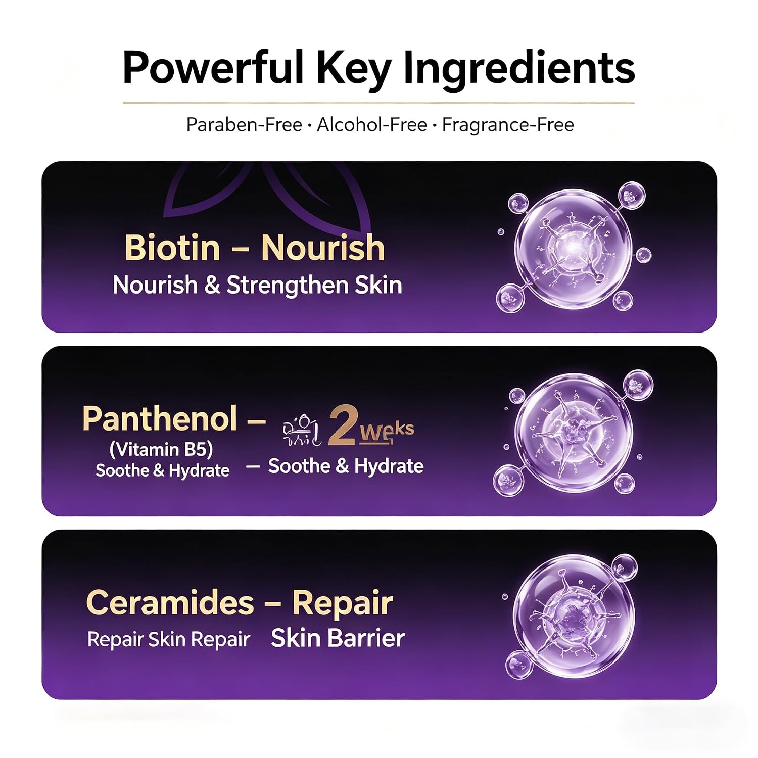 Biotin 10-in-1 Skin Restoration Cream, Vitamin C & Natural Plant Extracts Moisturizer, Deep Repair for Scars, Fine Lines & Blemishes, Collagen Lifting Body Cream for All Skin Types, 50ml (2 Pack)