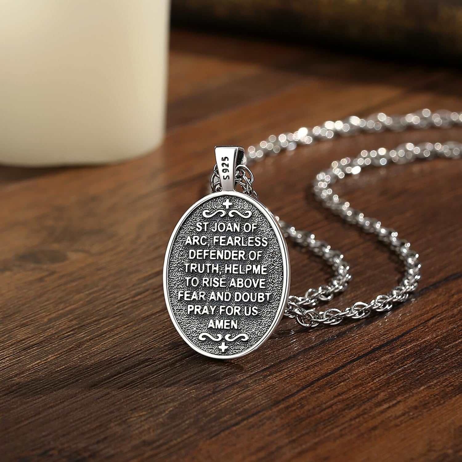 EUDORA S925 Sterling Silver Virgin Mary/ST Benedict/St Christopher/Archangel Michael Raphael Metatron/St Tude Crucifix Necklace Bible Verse Pendant Protection Religious Jewelry Gifts For Men Women