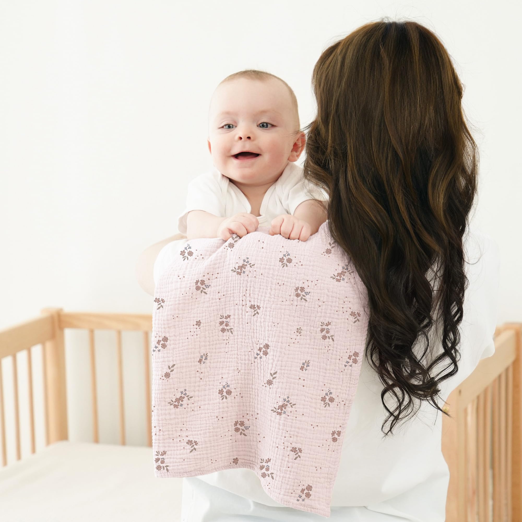 Bearmoss 100 % algodón de muletón, paños suaves para bebés, transpirables y extremadamente absorbentes, paños de muselina para paños absorbentes, 10 unidades, 60 x 60 cm (rosa violeta)