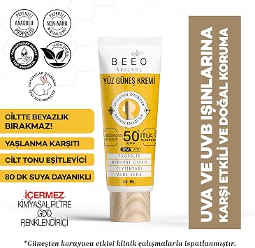 Bee'o Propolis High Protection Facial Sunscreen, 50+ SPF, 40 ml