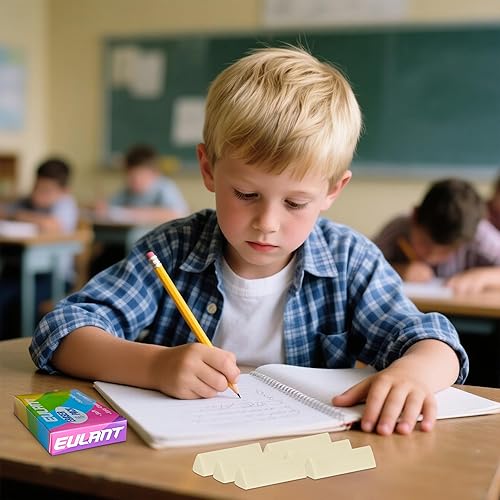 Vista 6 de EULANT Borradores de lápiz de 6 piezas, goma blanca 2B para escuelas, oficina, niños y adultos, borradores de arte suaves para escribir, dibujar