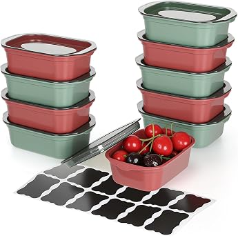 Romon Food Storage Containers with Lid, Pack of 10, 200 ml Lunch Box, Airtight Storage Boxes for Meal Prep, Storage Container