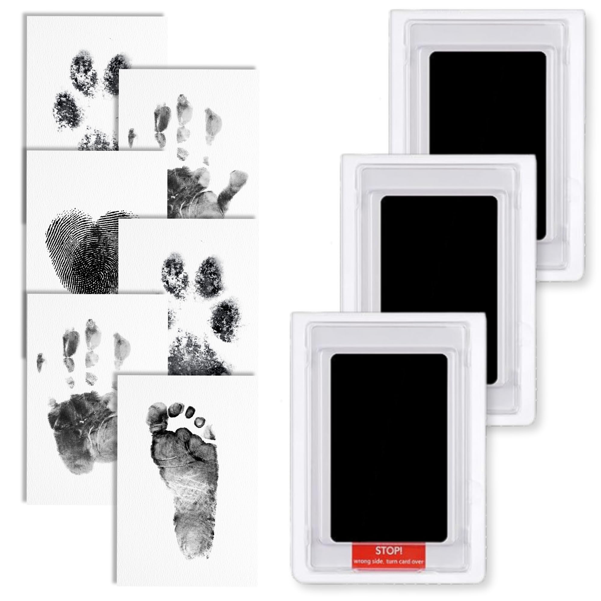 Kit de Huellas Bebe Recien Nacido y Huella Perro - Captura Momentos Especiales con el Set de Huella de Manos y Pies para Recuerdos Duraderos (3-Negro)