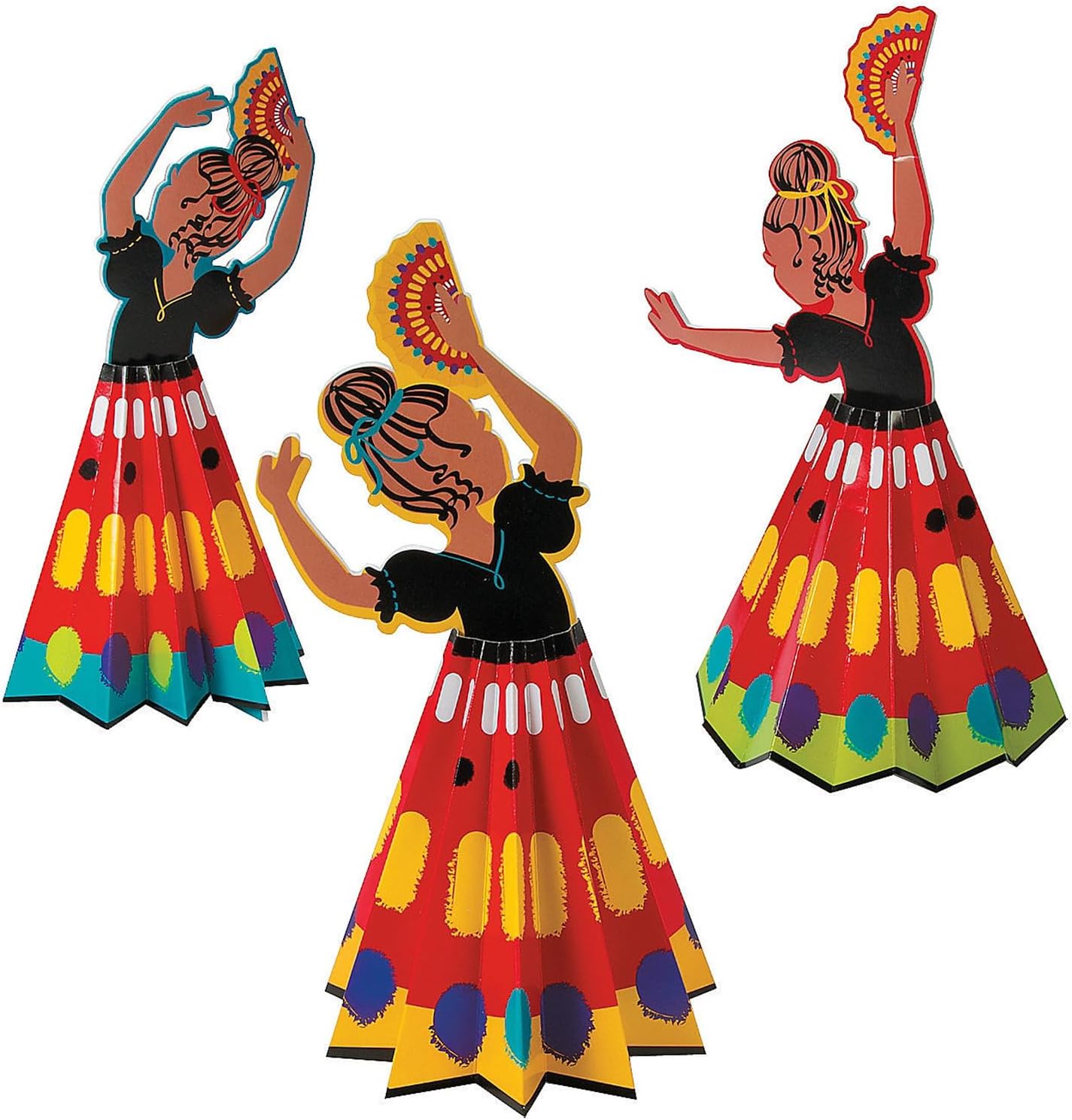 Fun Express - Bright Fiesta Centerpiece (3pc) for Cinco de Mayo - Party Decor - General Decor - Centerpieces - Cinco de Mayo - 3 Pieces