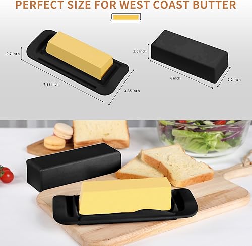 Miniatura 5 de Mantequillera de bambú con tapa y cuchillo, pequeño recipiente para mantequilla para un palo de mantequilla, recipiente para mantequilla para