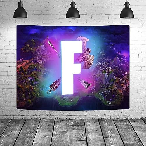 X-SISTER Tapiz de temática de videojuegos Ciencia ficción Castillo Herramienta Logo Colgante de Pared Fondo Manta Decoración Niño Felpa Corta 60* 40