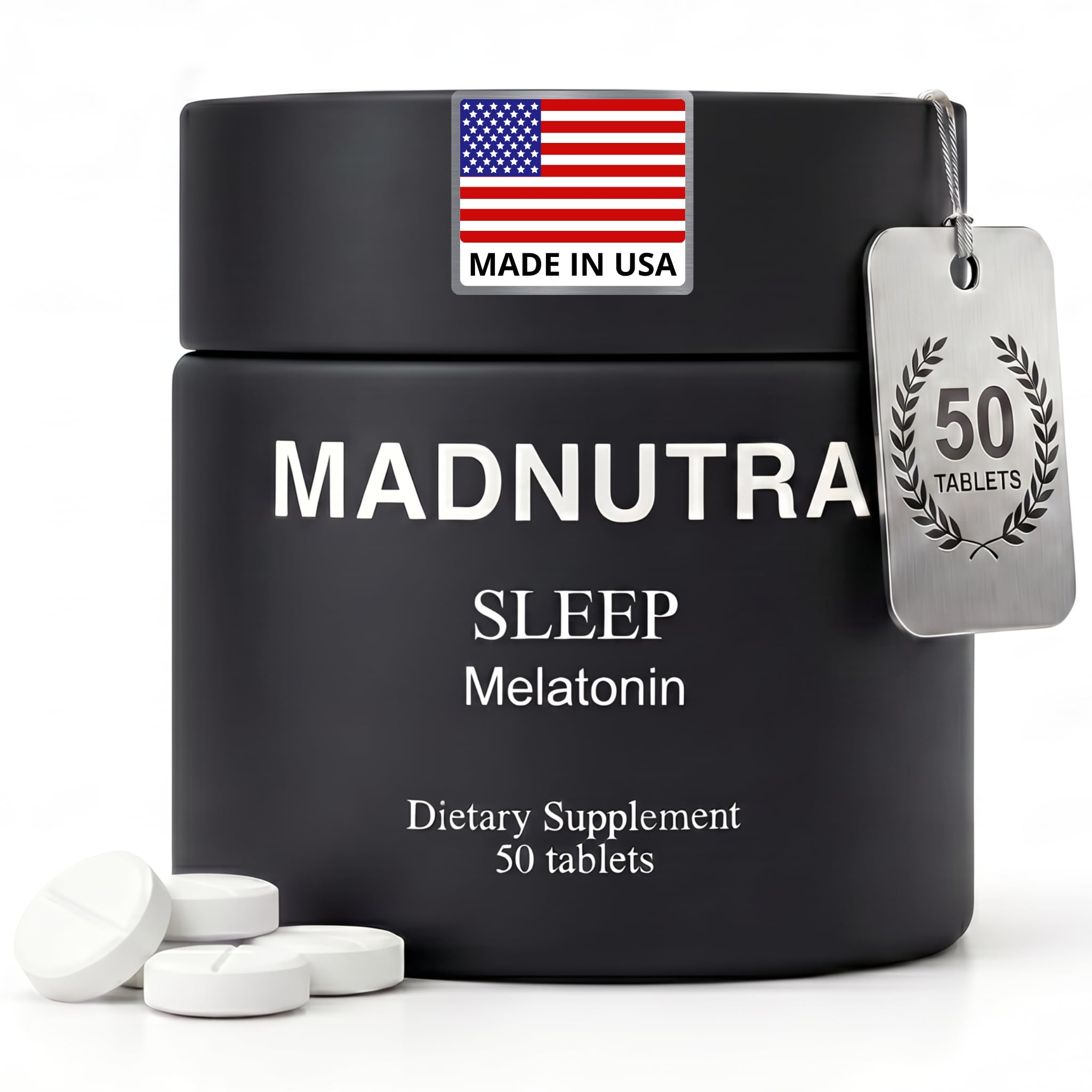Melatonin 3mg Natural Relaxium Sleep Aid for Adults - Fast Acting Melatonin Supplements for Restful Sleep Jet Lag & Sleep Cycle Support - Non-GMO Organic 50 Tablets 1