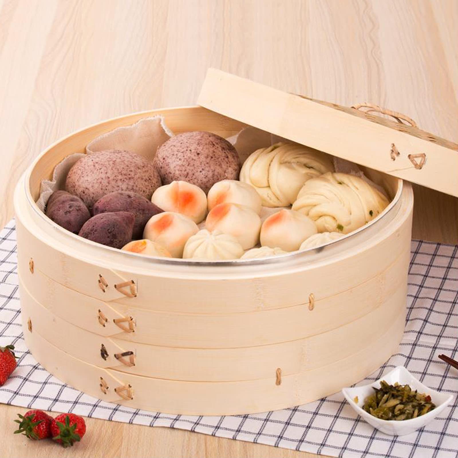 Amazon｜蒸しセイロ 蒸籠 蒸し籠 35cm 蒸し料理 せいろ蒸し