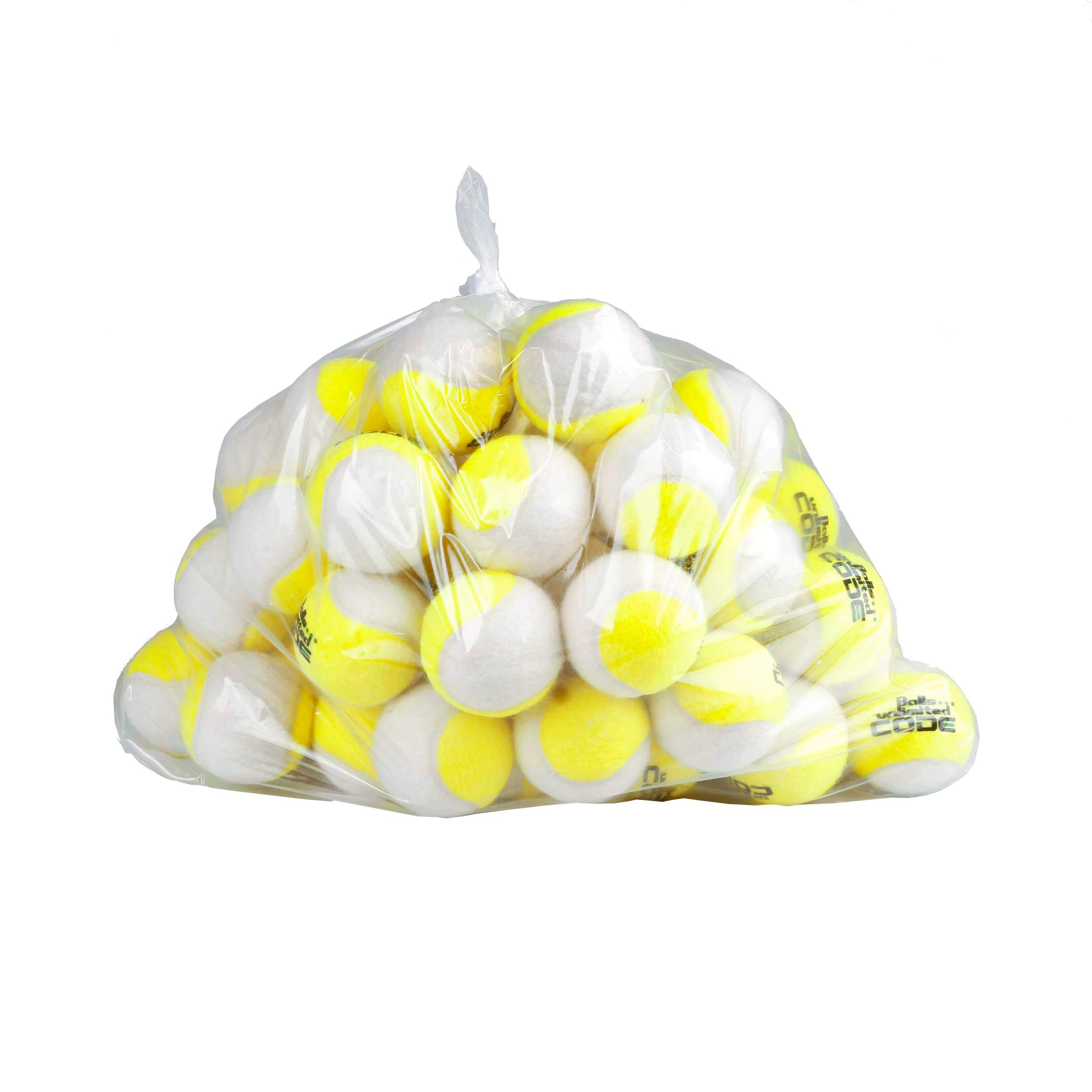 Topspin Balls Unlimited Code Green Tennisball, Drucklose Trainingsbälle - 60er Beutel - gelb/weiß