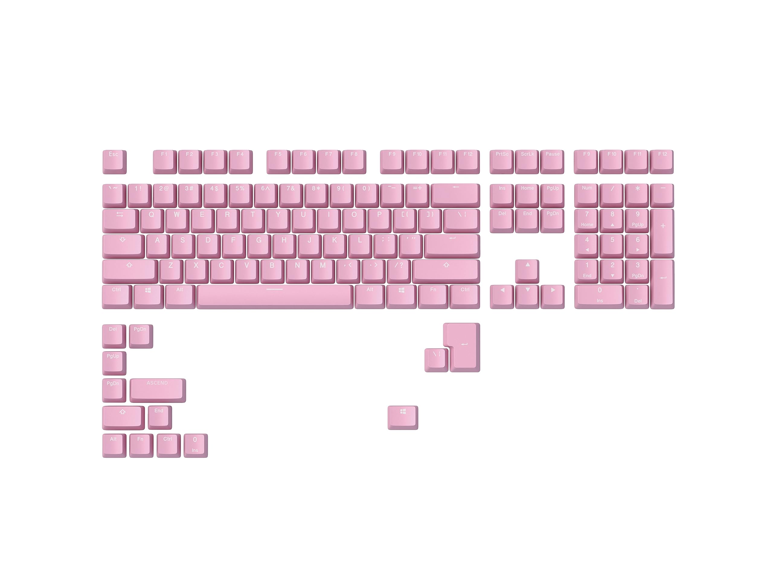 GLORIOUS Gaming ABS Doubleshot 123-Keycap Set (ANSI) - Premium OEM Profile in Playful Pink - Perfect for RGB Backlit Mechanical Keyboards