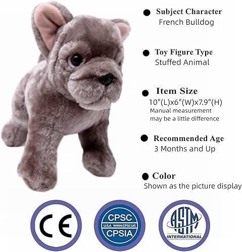 Miniatura 8 de Adorable juguete de peluche de Terranova de 10 pulgadas, suave y esponjoso, para niños y niñas, bonita muñeca de animal para jugar y comodidad