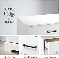 Vista 17 de Prepac Cómoda rústica estilo casa de campo, cómoda negra para dormitorio, cómoda con 5 cajones de 18.5 pulgadas de profundidad x 27.5 pulgadas