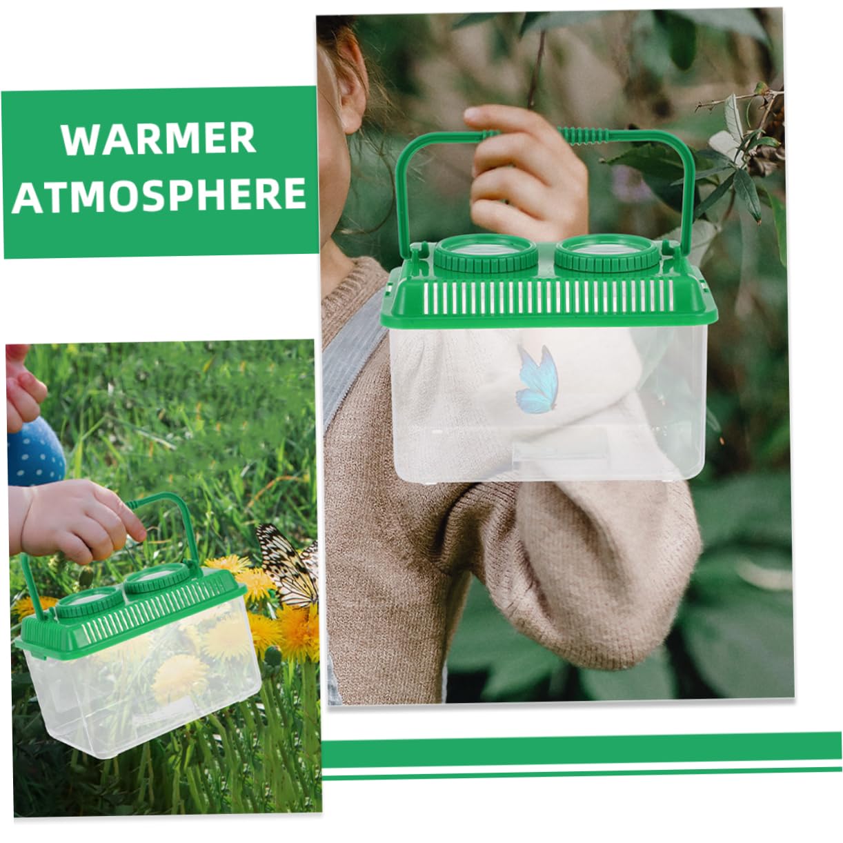 Cabilock 4 Sätze Beobachtungsbox Für Insekten Für Überwachung Halten Kollektor -fangset Insektenfänger Goldfischgreifer Explorer Kit Green Acryl 2 Stück * 4