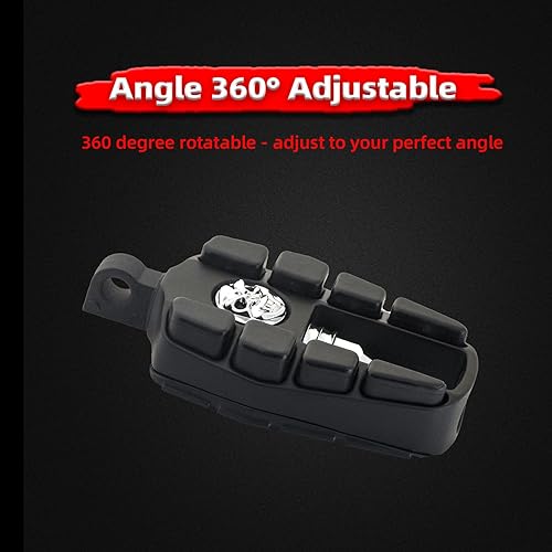 Miniatura 2 de FATECIM Estriberas de calavera para motocicleta, reposapiés para motocicleta, mini tablas de suelo con adaptadores de montaje macho y goma