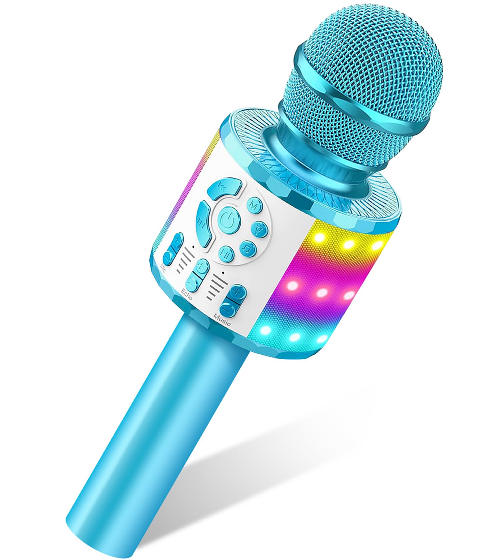 Microphone Enfant, Micro Karaoké sans Fil Bluetooth pour Cadeau Anniversaire Fille 4 5 6 7 8 9 Ans Garcon Chanter Jouet Karaoke Enfant 3-12 Ans Noël Cadeau