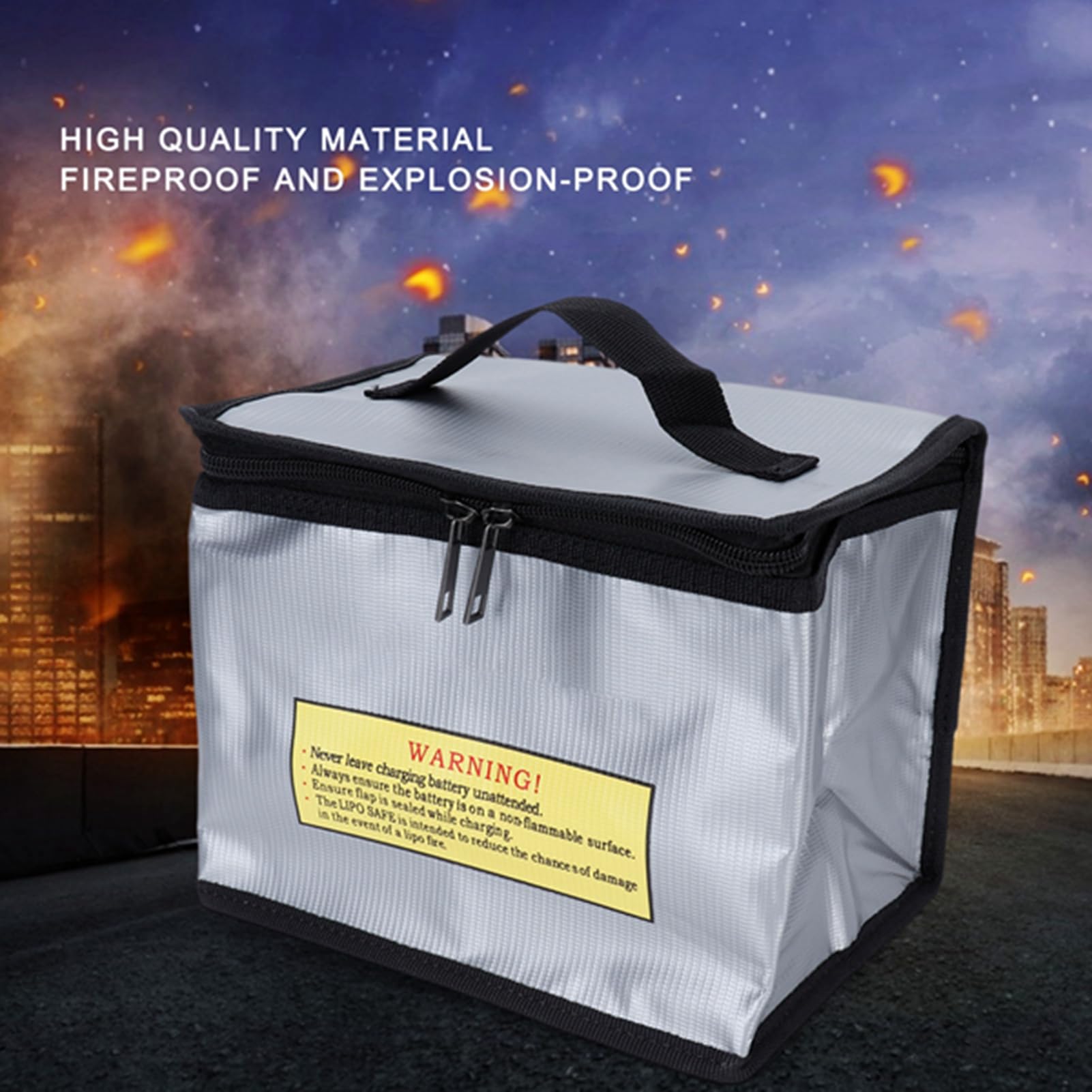 Sac De Sécurité Ignifuge Pour Batteries LiPo - 18,5x6x7,5 Cm - Résistant Haute Température - Pour Transport Et Stockage - 7