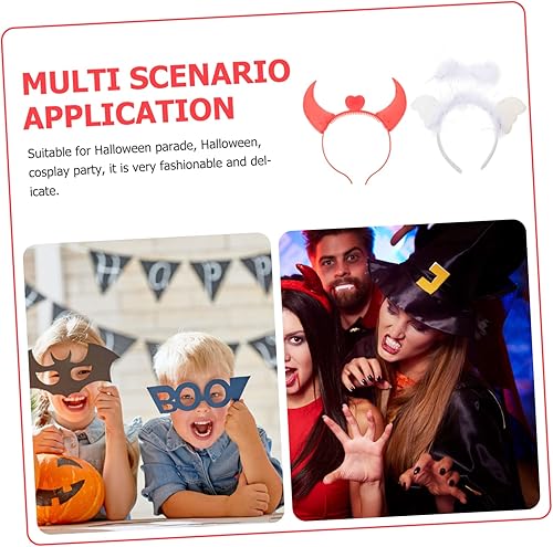 Miniatura 4 de PACKOVE 10 Pcs Angel Horn Headband Red Prom Suit Led Clothing Halloween Costumes Halloween Costume Headbands Headband Halloween Party Horn Party