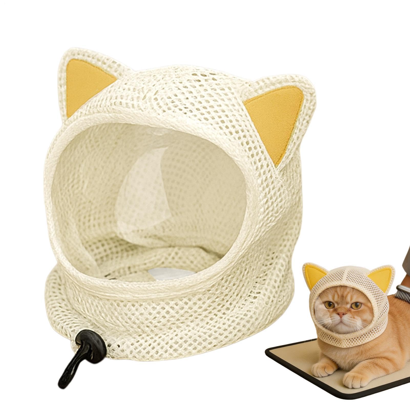 Bozal para gatos transpirable y suave de tela ligera para control de mordeduras en el baño