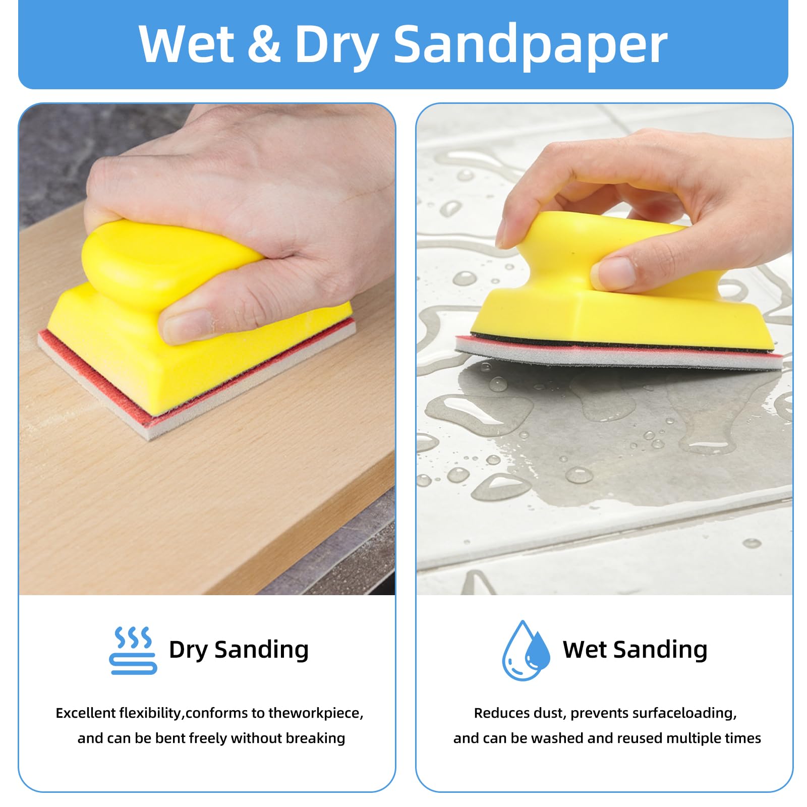 Sanding Block Set - 26 Sponges for Wood & Metal -7