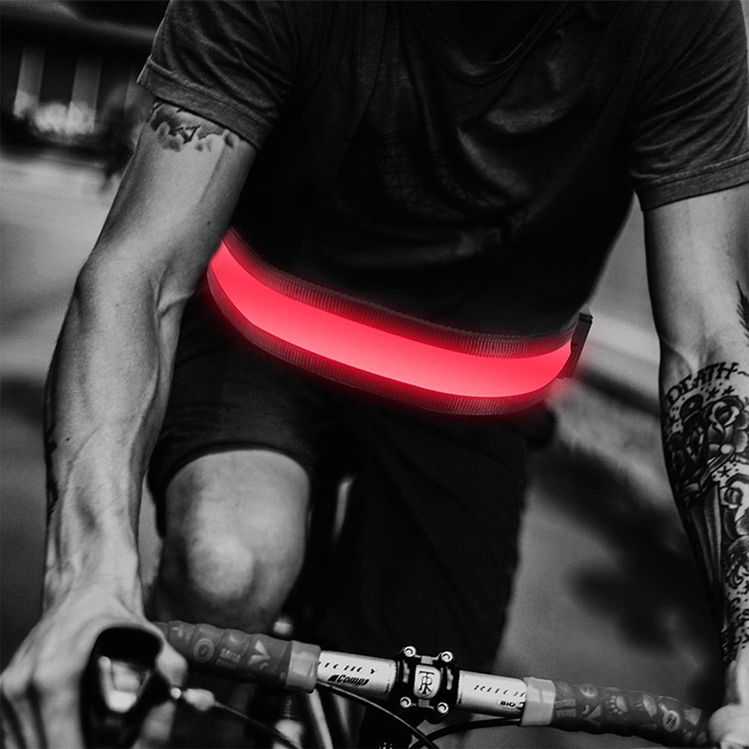 Led Running Waist Belt with USB Rechargeable, High Visibility Reflective Glowing Exterior, Flashing Safety Light Belt for Runners, Joggers, Walkers, Pet Owners, Cyclists