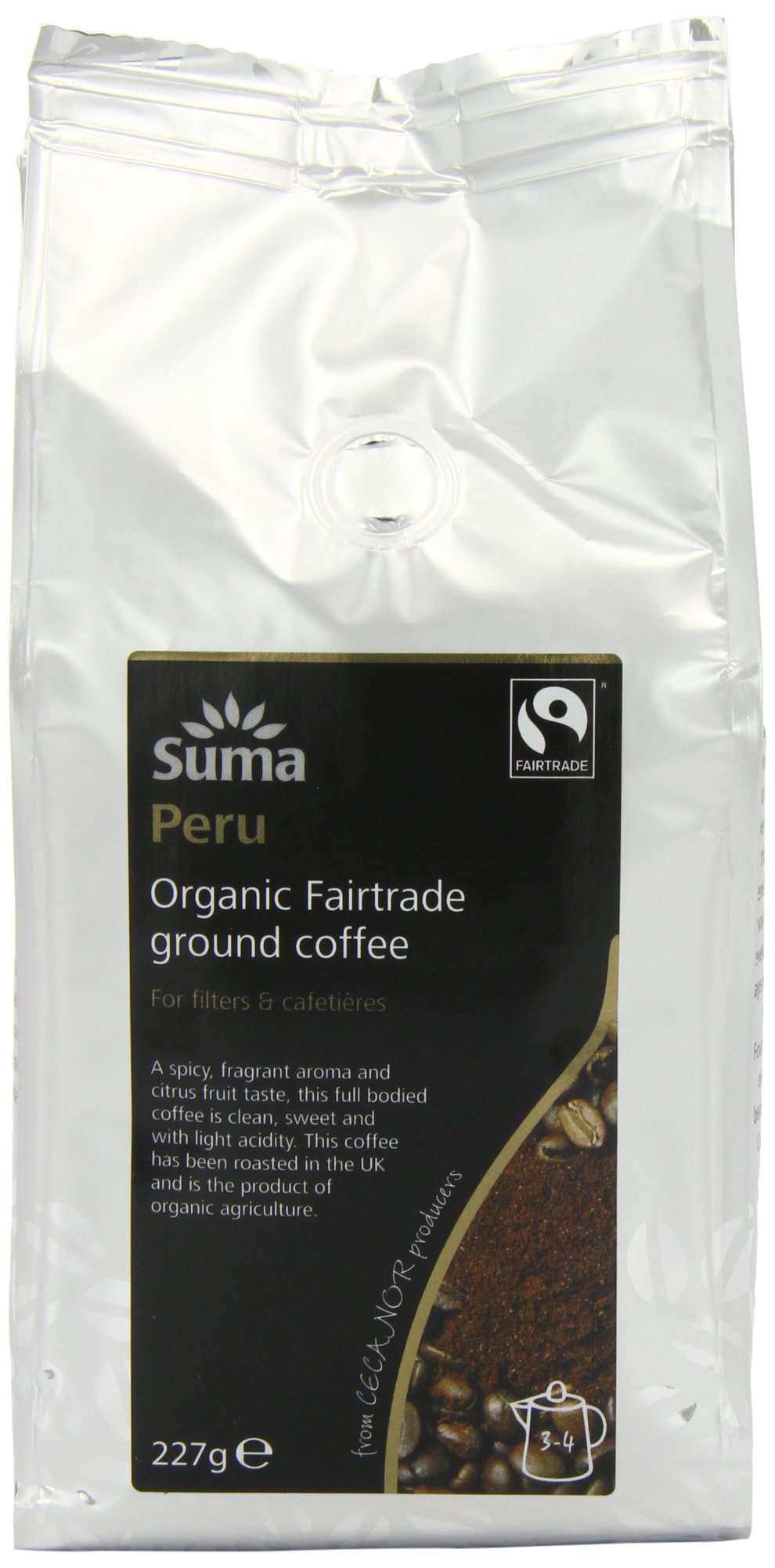Suma Fairtrade Organic Fairtrade Peru mielona kawa 227 g (opakowanie 6 szt.)