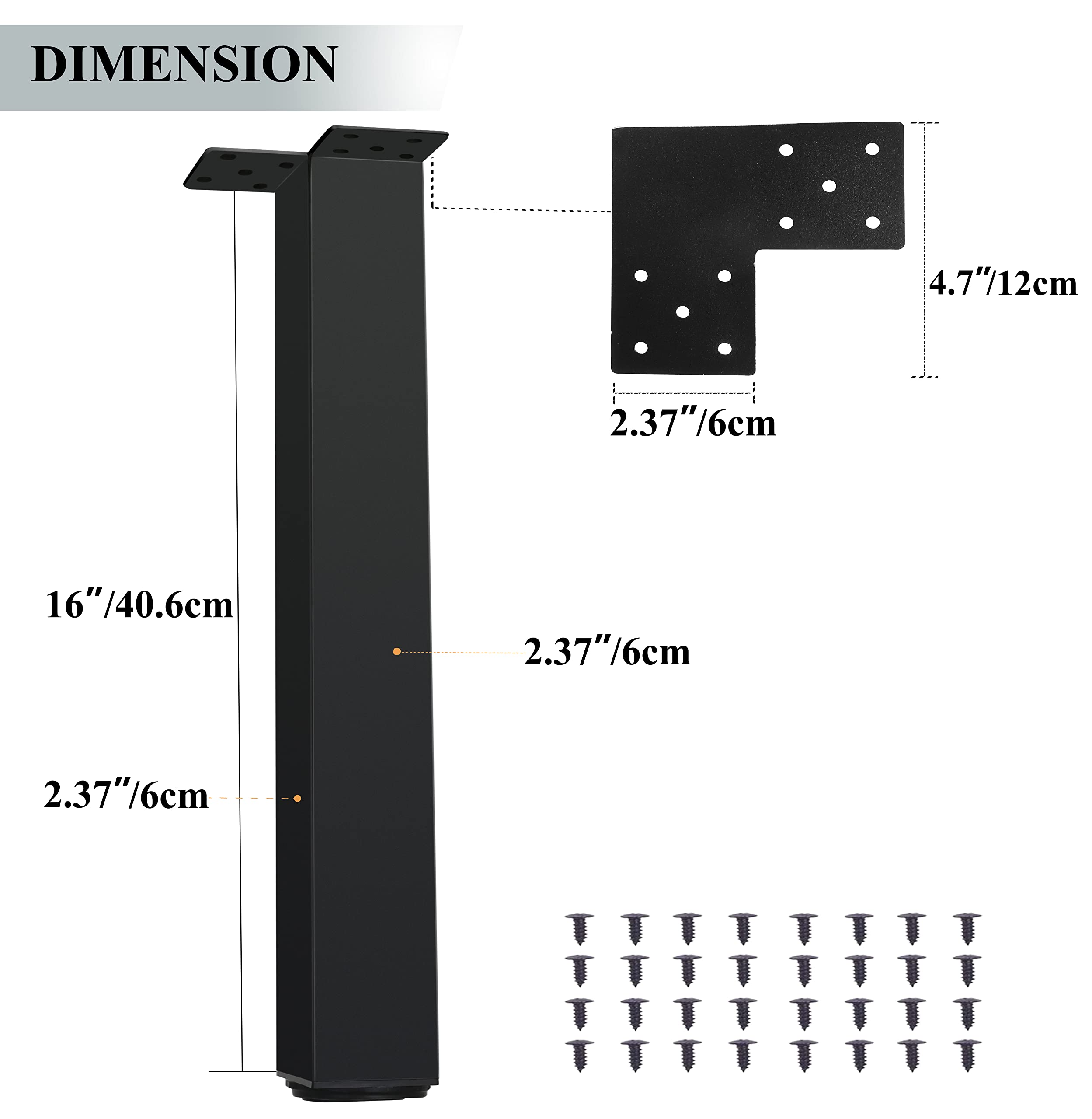 Amazon.co.jp: 調節可能なテーブル脚 16インチ 家具脚 高耐久 金属製