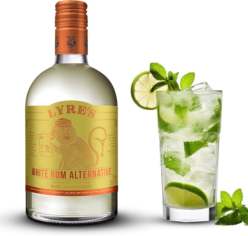 Lyre’s White Rum Alternative, Non Alcoholic White Rum, Mocktail Mixer | 23.7 Fl Oz bottle; white rum-style zero-proof spirit for Mojitos, Daiquiris and tropical alcohol-free cocktails