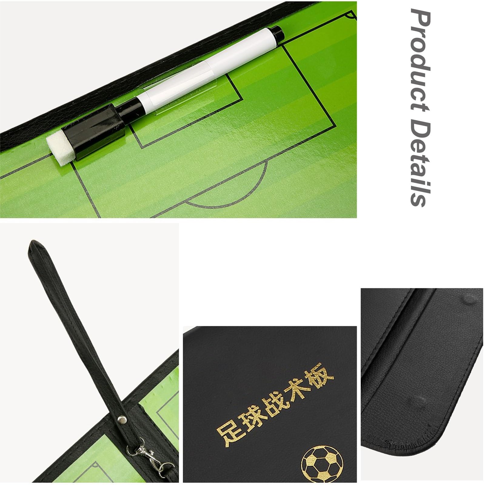 Lavagna tattica da calcio portatile, Marcatori magnetici for lavagna da calcio cancellabili a secco Pezzi degli scacchi Capovolgi pagina 20,8x12,2 pollici