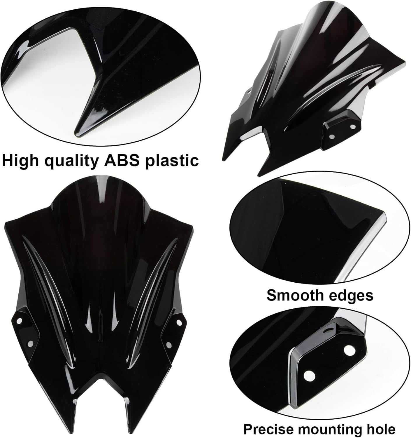 Windshield for NINJA500 SE 2024 2025 2026, PSLER Windscreen Double Bubble Wind Deflector Protector Fairing for NINJA500 SE Ninja 500 2024 2025 2026 (Black)
