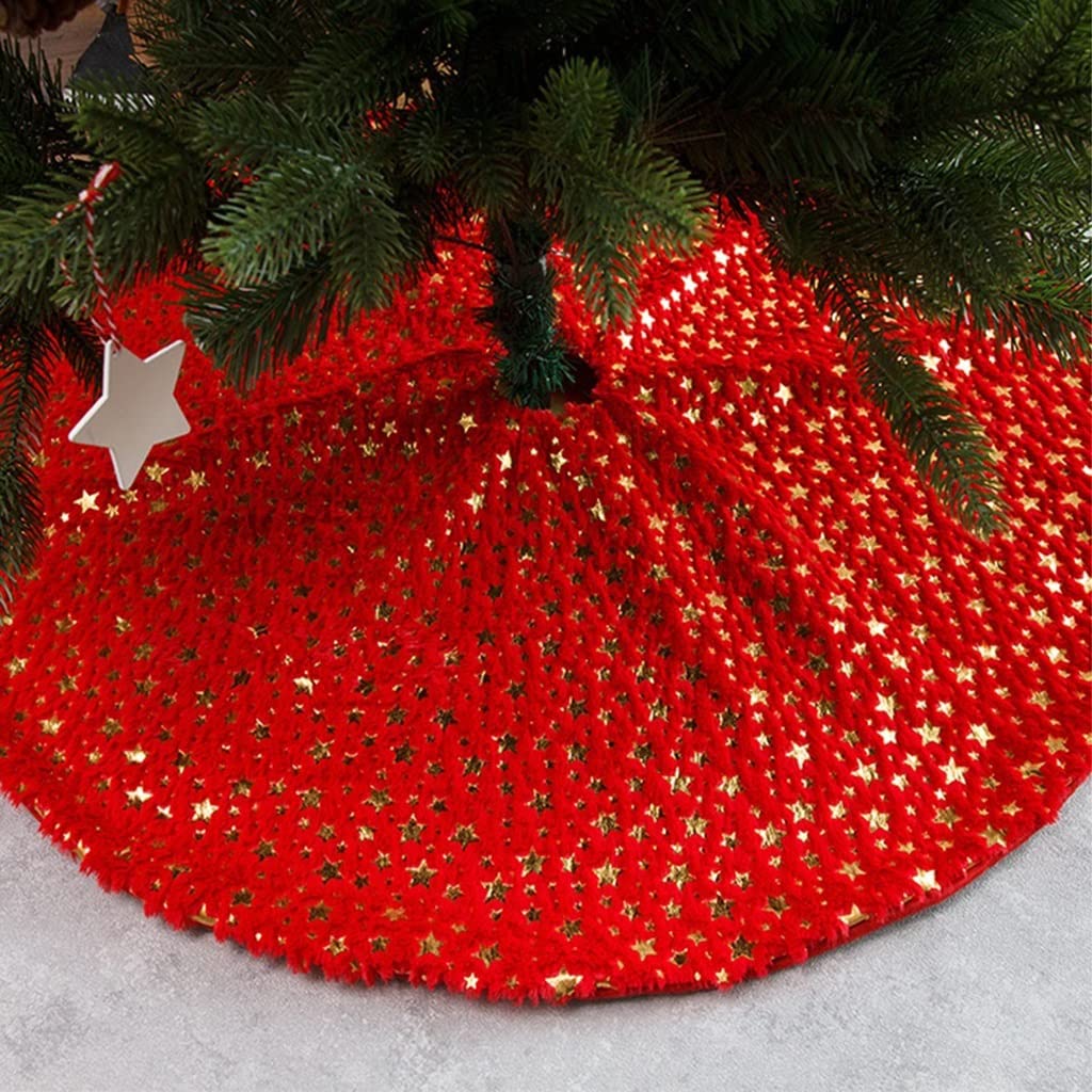 Spódnica pod Choinkę Spódnica Choinkowa Gwiazda drukowana choinki spódnica pluszowa xmas drzewo dywan mata Merry Christmas dekoracji ornament nowy rok wystrój domu prezent Spódnice pod Choinkę Mata po