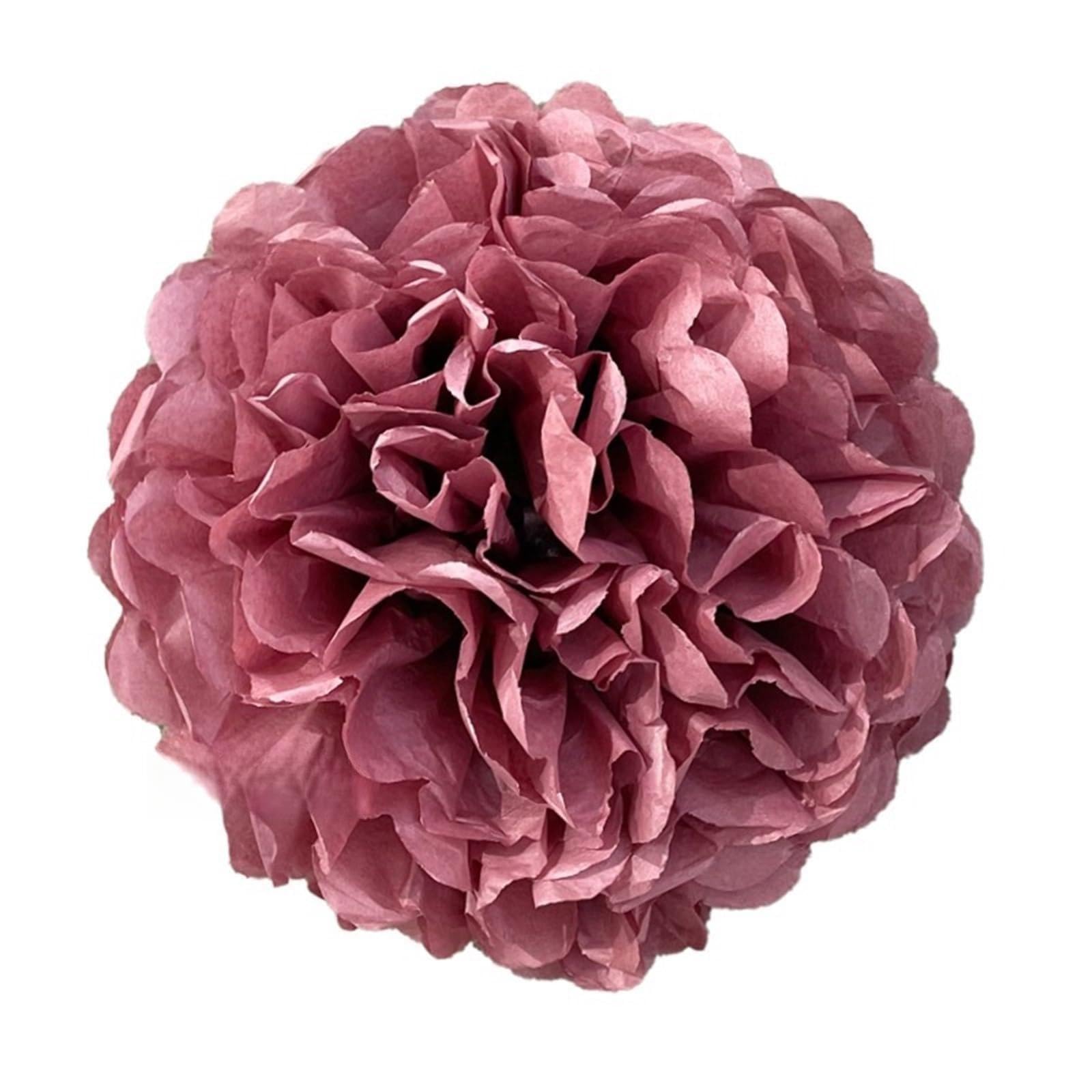 Paper Pom Poms 5pcs 4 6 8 10 12 Inch Tissue Paper Pom Poms Wedding Party Pompom Flower for Decoration Pompoms(Mauve,4 inch 10cm)