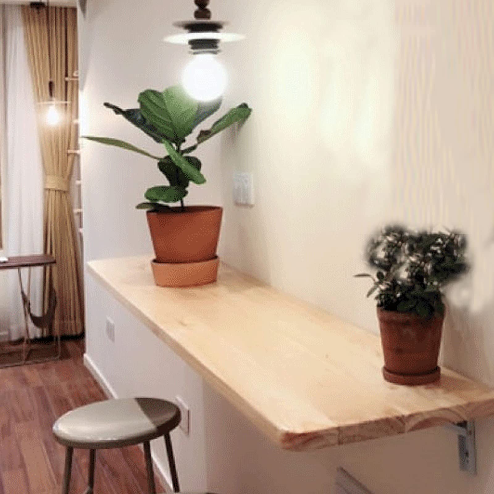 Table murale pliante LUNEZY en bois pour optimiser votre coin bureau à la maison