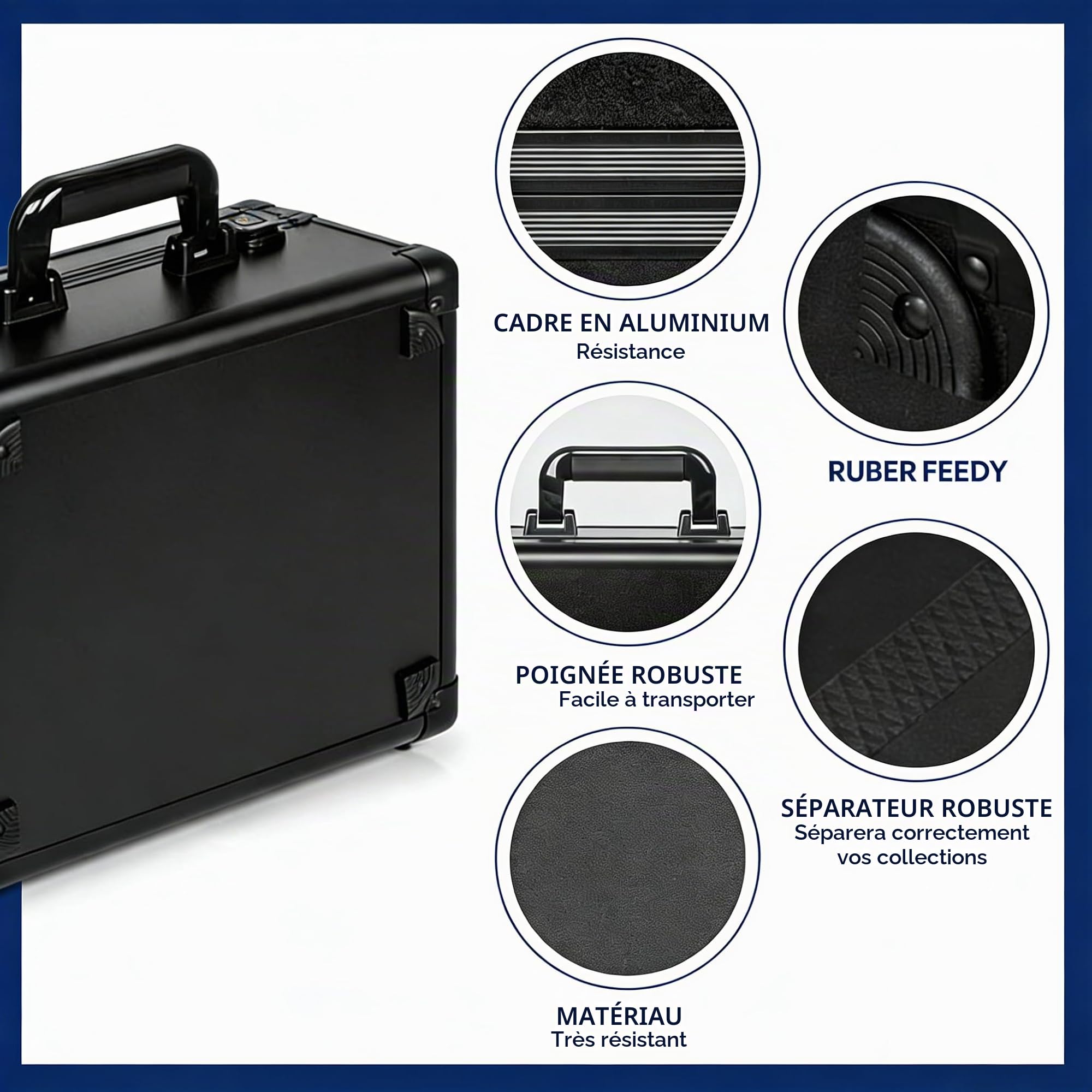 Boîte de Rangement pour Cartes Graduées, Top Loaders Boîte de Rangement avec Mousse Compartiments, Étui de Rangement Étanches pour Cartes de Sport, pour Cartes à Collectionner PSA BGS SGC