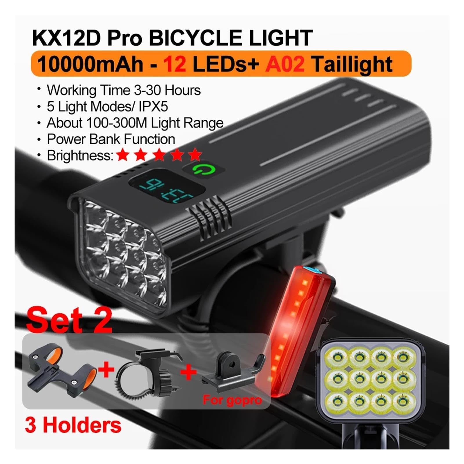 1 Juego de Luces for Bicicleta de 10000 mAh.