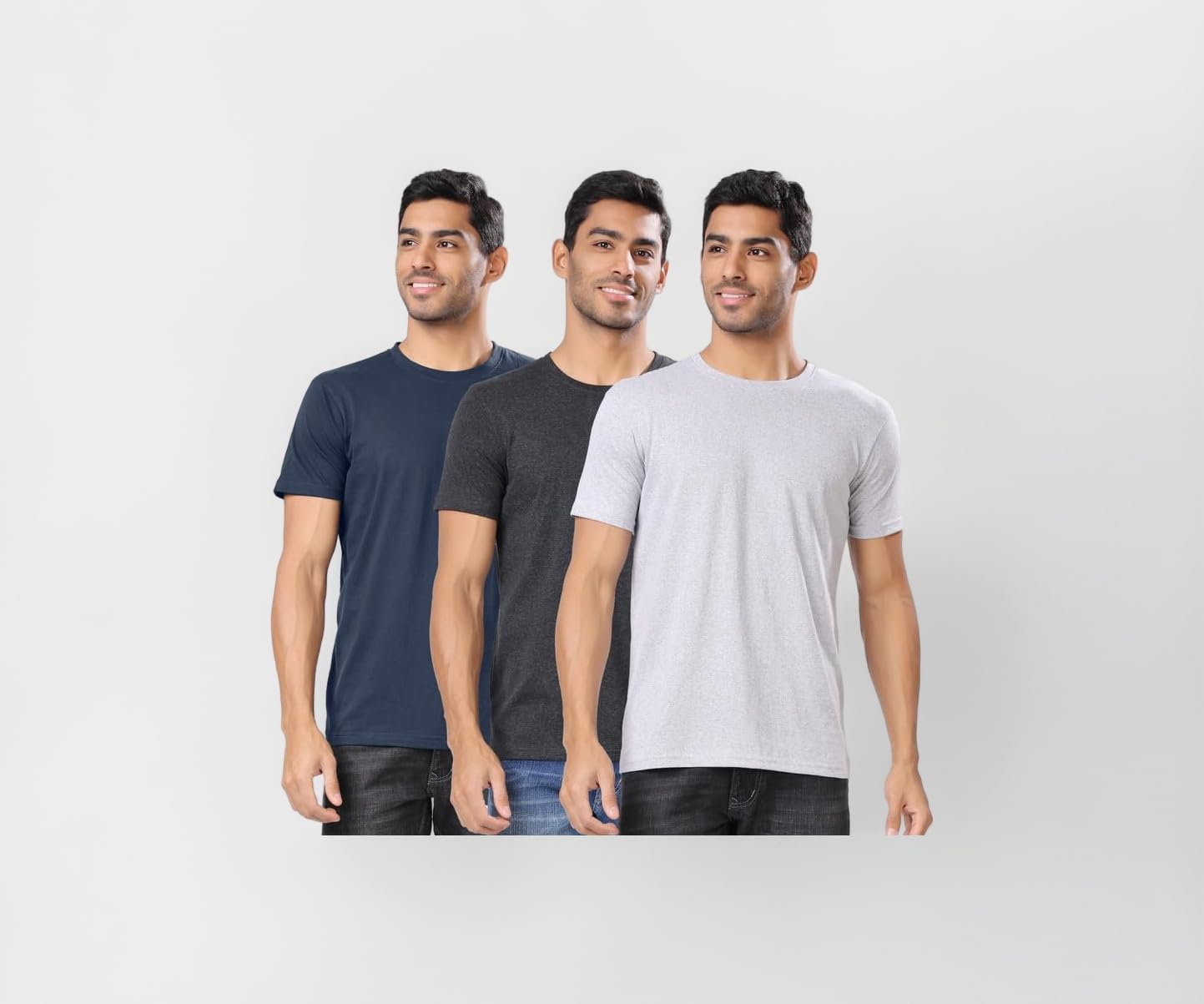 Men's Solid Cotton T Shirt | Round Neck | Half Sleeve | Plain-Regular Fit | Men's Super Combed Cotton Rich Solid Round Neck Regular Fit Half Sleeve T-Shirt Pack of 3