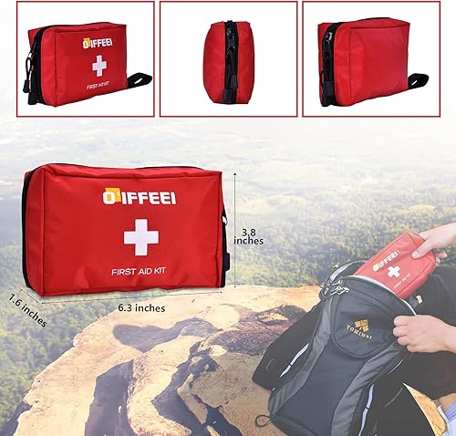 Miniatura 4 de O'IFFEEI Bolsa vacía pequeña de primeros auxilios, portátil para exteriores, camping, senderismo, mochileros, viajes. Bolsa médica pequeña para