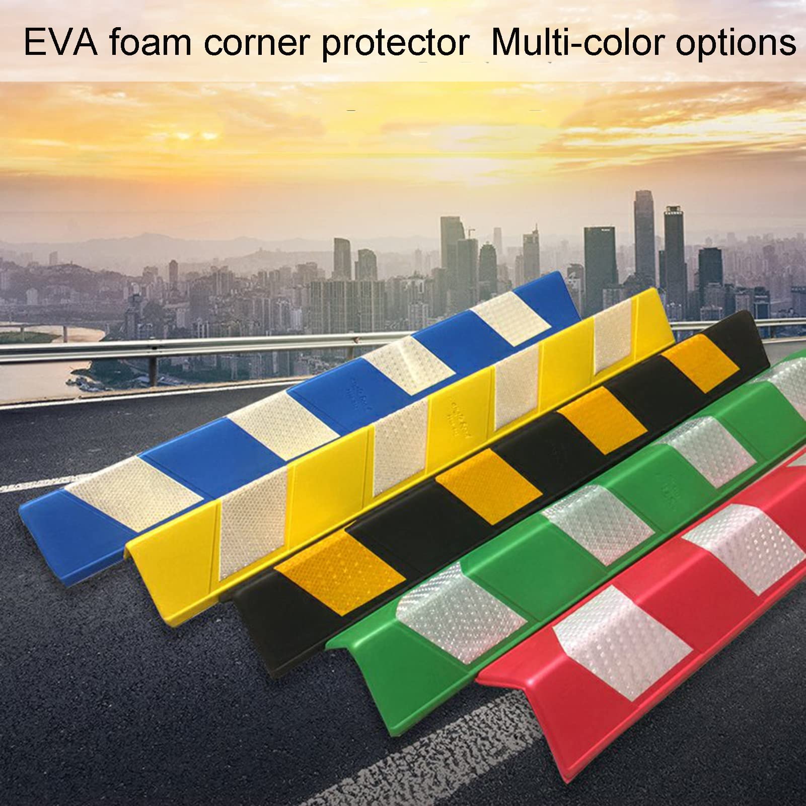 XPLKQXE Protector Columnas Garaje, Espuma Poste De Pared Placa De Protección, Coche Aparcamiento Almacén Tiras Reflectantes (Color : Rosso, Tamaño : 4pcs)