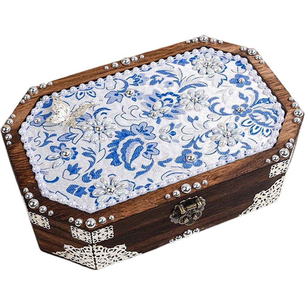 Boîte en bois brodée pour sublimer votre coiffeuse avec un style chinois rétro