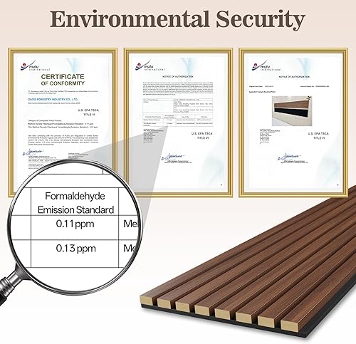 Miniatura 5 de Paquete de 4 paneles de madera para pared, 94.4 x 12.6 pulgadas, paneles de pared de listones de madera acústica para decoración de interiores y