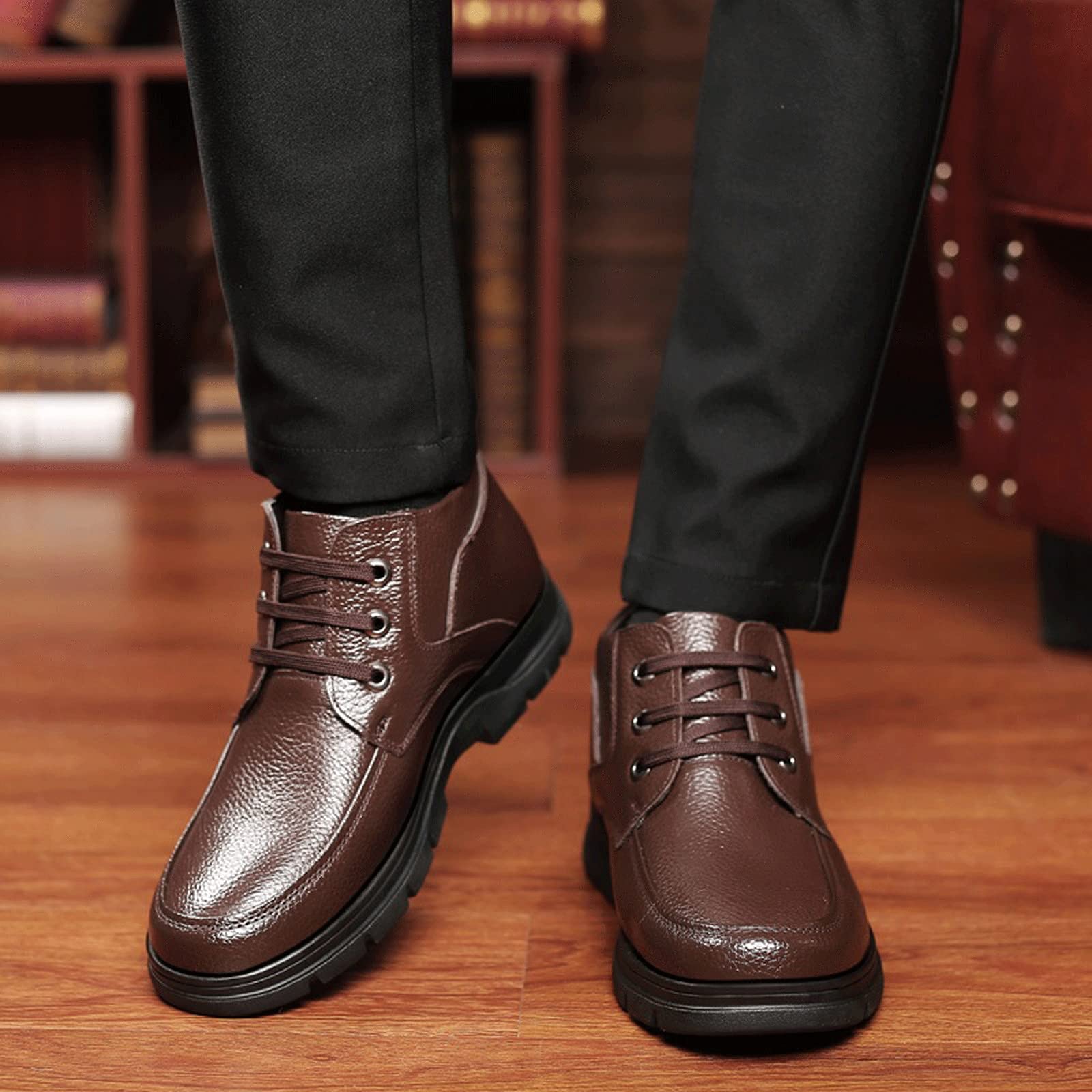 Scarpe Oxford da uomo Scarpe in Pelle Stivali invernali da uomo Scarpe in cotone caldo Scarpe in pelle di mucca Uomo Stivali Casual Maschile Calzature