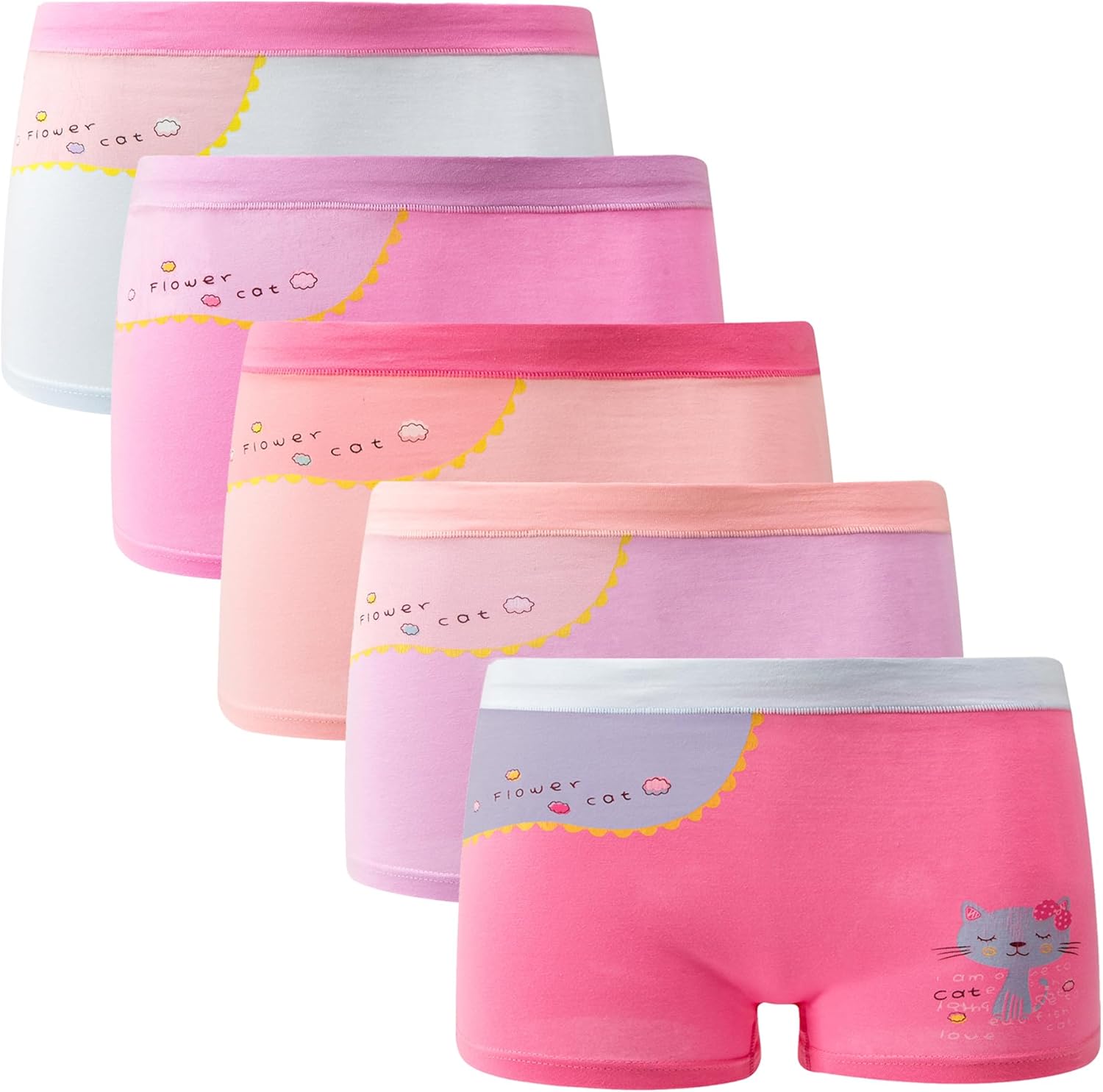 Girls Cotton Underwear Soft Boy Shorts Kids Boxer Briefs Panties(Pack of 5) - Image 2