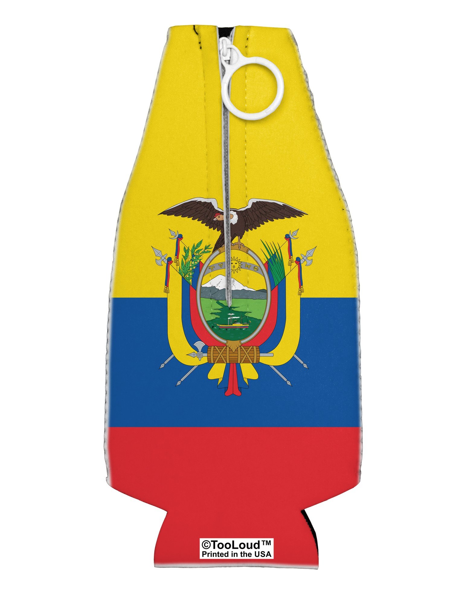 TooLoud Ecuador Flag AOP Collapsible Neoprene Bottle Insulator All Over Print