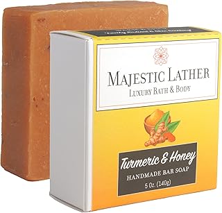 Jabón de barra hecho a mano de lujo de cúrcum...