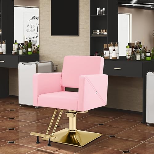 Miniatura 41 de Artist Hand Silla de salón para estilista, silla de estilista con bomba hidráulica resistente, equipo de belleza giratorio de 360 grados para Negro