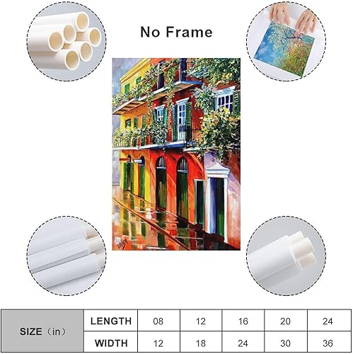 Miniatura 2 de THAELY Diane Millsap - Lienzo impreso con diseño de Dacian French Quarter Sunshine para decoración de pared de granja, póster artístico para