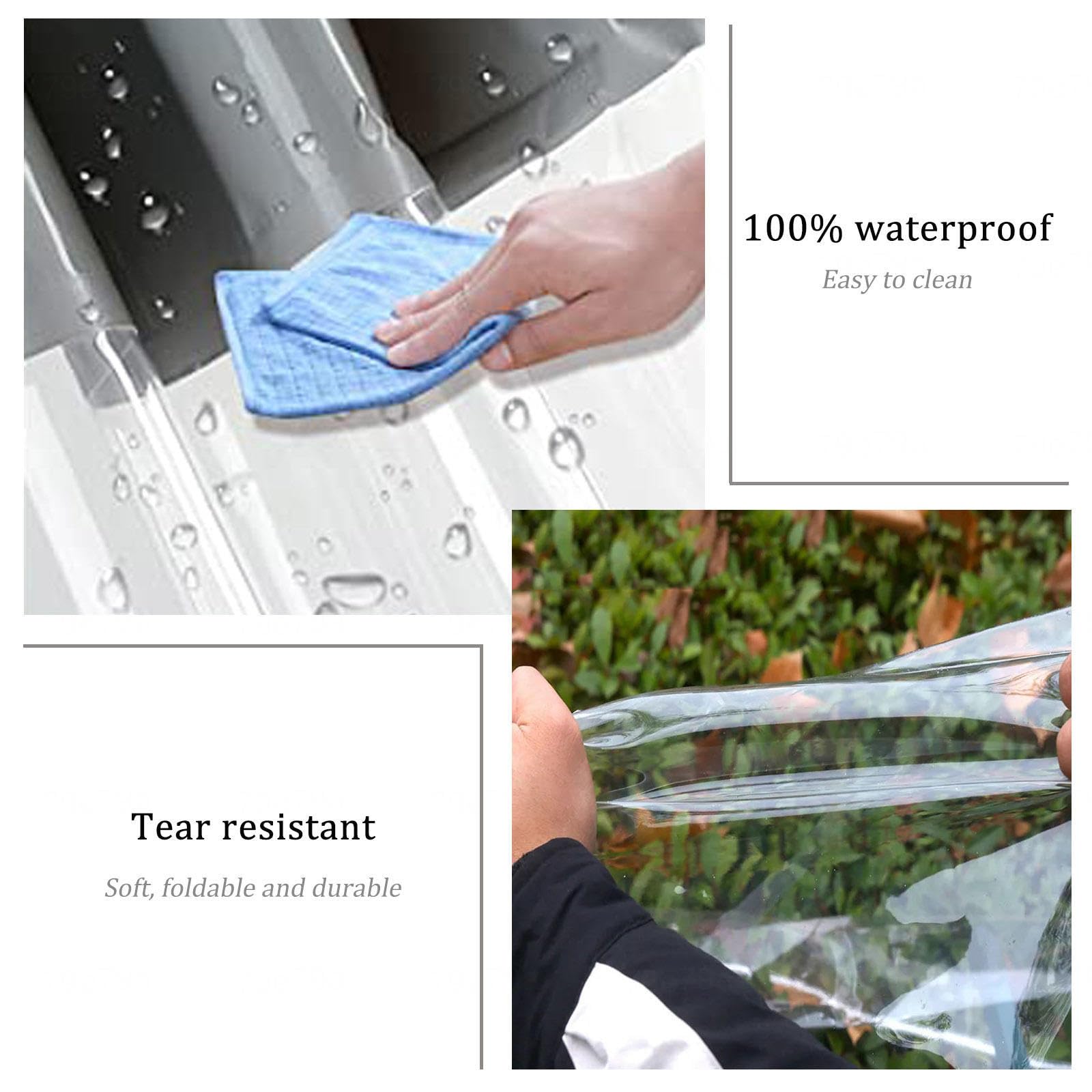 Pannelli Laterali in Telone Trasparente,Con Occhielli,Tende Telone Impermeabili Per Esterno,Teloni Protettivi Trasparenti in Pvc,Per Pergola Patio Veranda Gazebo Balcone,W×H-2×3.5m(6.6*11.5ft