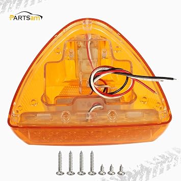 Partsam 2Pcs Amber 31 LED Headlight Turn Signal Front Park Light with 3 Wires Replacement for Peterbilt 379 359 357 365 378, Sealed Waterpoof