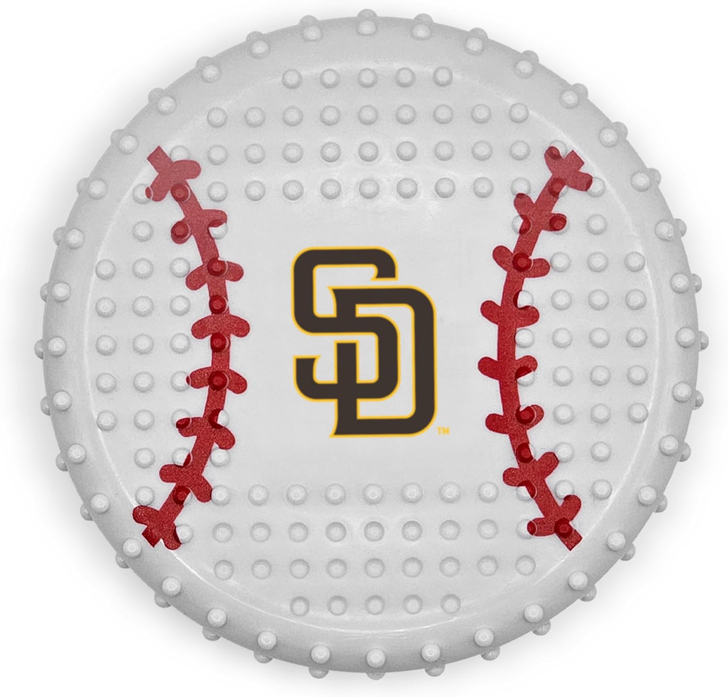 Pets First MLB SAN Diego Padres Hard-Nylon Bacon-Flavored Baseball Chew Toy, Indestructible Dog and Cat Chewy Toy, Tug, Fetch Toy, Sporty Fun Toy for Dogs