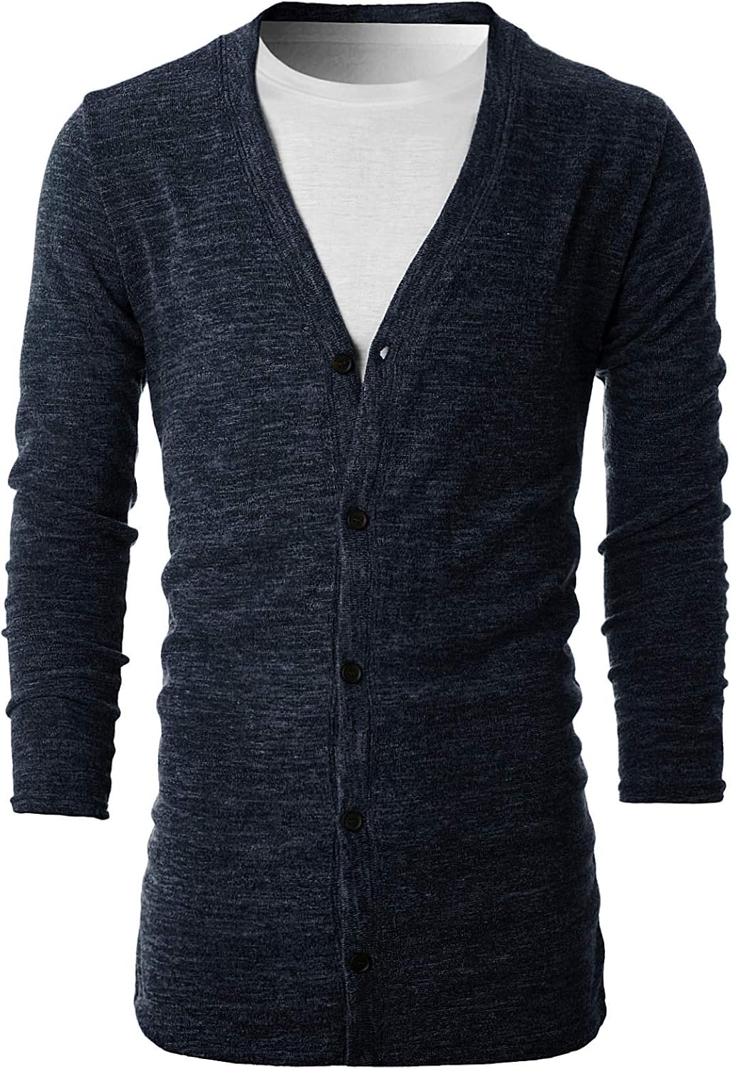 Ohoo Mens Long Sleeve Draped Lightweight Open Front Shawl Collar Longline Cardigan