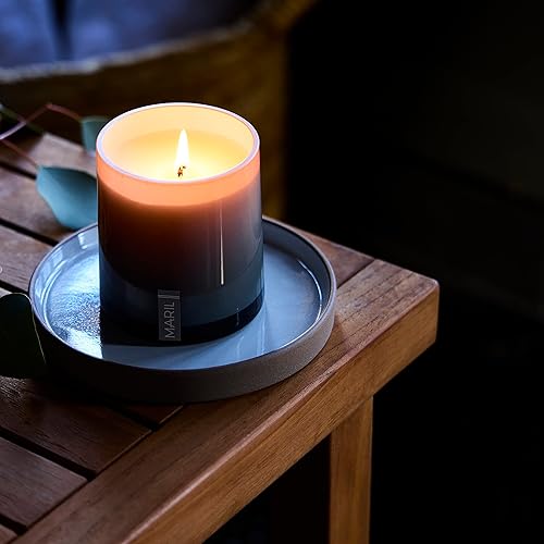 Miniatura 5 de MARIL Vela perfumada de cera de soja y vidrio vertido de 8 onzas, lavanda y salvia blanca